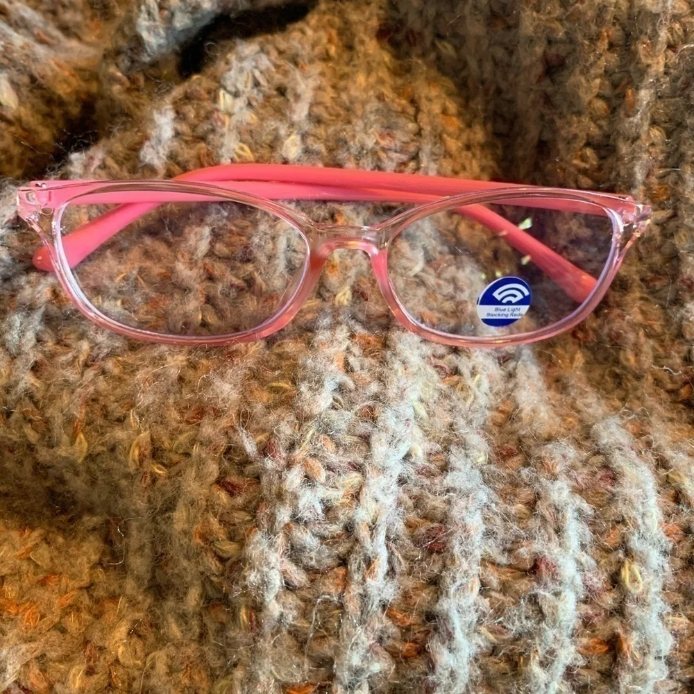 Kids anti blue light‎ glasses pink frames